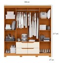 Ver imagem 7 de Guarda Roupa Casal com Cômoda New Veneza 8 Portas de Bater 9 Gavetas MDP Cinamomo Off White