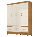Ver imagem 2 de Guarda Roupa Casal Ambiente Ms912 e Cômoda Ms913 Freijó Off White - Moval