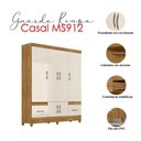 Ver imagem 3 de Guarda Roupa Casal Ambiente Ms912 e Cômoda Ms913 Freijó Off White - Moval