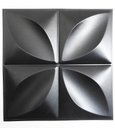 Ver imagem 1 de Placa Pianel PVC Pétalas Preto 3d Revestimento de Parede Decorativa 50cm