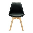 Ver imagem 3 de Cadeira Charles Eames Leda Luisa Saarinen Design Wood Estofada Base Madeira - Preta