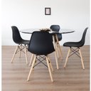 Ver imagem 2 de Conjunto Sala de Jantar Mesa Eiffel 120x75cm Tampo MDF com 4 Cadeiras Eiffel PP Preto