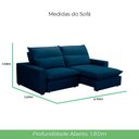 Ver imagem 4 de Sofá Retrátil e Reclinável 2 Lugares 2,90m Andreza Veludo Lansofbr