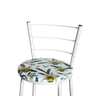 Banqueta Alta Branca para Cozinha com Assento Estampado:floral Orquídea - 3
