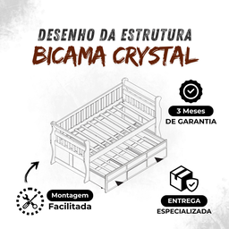 Bicama 3 Gavetas Crystal Cor Avelã + 2 Colchões Ortobom D28 - 8