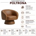 Ver imagem 5 de Poltrona Liz Giratória Couro Sintético Caramelo Nexta Casa
