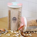 Ver imagem 2 de Pote 4 em 1 Dispenser Porta Mantimentos Lavanderia Sabao em Pó Quadruplo Alimentos Multiuso Cereal C