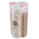 Ver imagem 4 de Pote 4 em 1 Dispenser Porta Mantimentos Lavanderia Sabao em Pó Quadruplo Alimentos Multiuso Cereal C