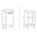 Ver imagem 3 de Balcão de Cozinha Ametista 1 Porta 40 Cm Nogueira Off White - Kits Paraná