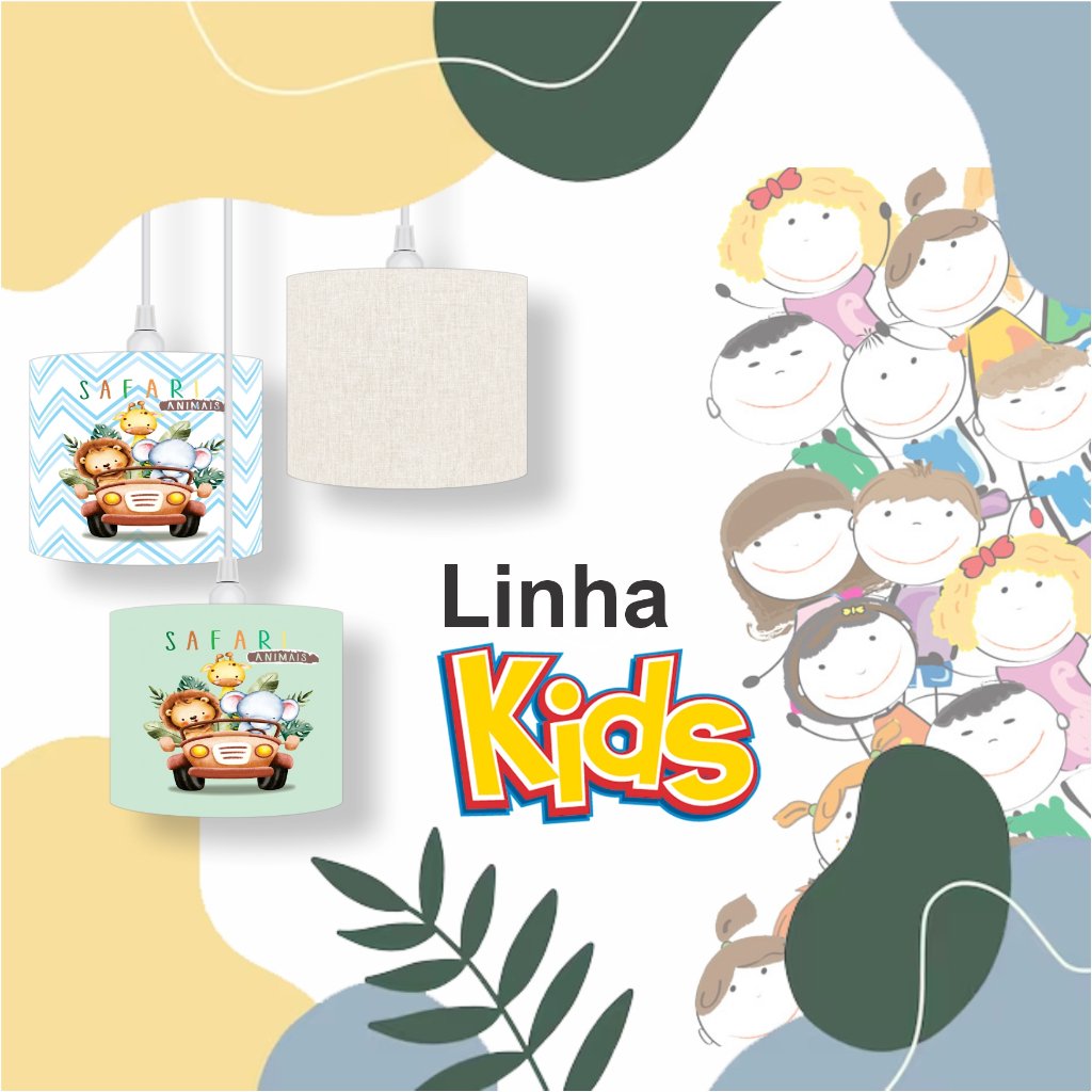 Pendente Luminaria Infantil Bebe-safari Jipe Liso Verde - 3