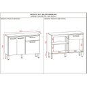 Ver imagem 4 de Balcão 120cm 3 Portas 1 Gaveta com Tampo Versalhes Freijó/Gris