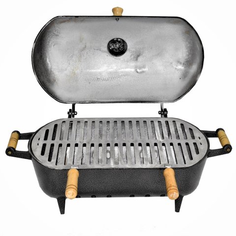 Churrasqueira Alumínio Fundido Grosso Craqueada a Bafo Preta