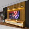 Rack Para Sala Com Painel Para Tv 85 Polegadas Naturale Off White Lilia Shop Jm - 1