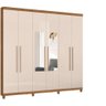 Guarda Roupa Casal 6 Portas, 2m Porto Bello- Mel/offwhite - 1