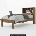 Ver imagem 2 de Cama Solteiro para Colchão 188x88cm com Nichos Zuri Jatobá S01 - Mpozenato