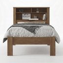 Ver imagem 1 de Cama Solteiro para Colchão 188x88cm com Nichos Zuri Jatobá S01 - Mpozenato