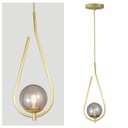 Ver imagem 5 de Lustre Pendente On Drop - Dourado com Globo de Vidro Fumê - 4126-14-fu