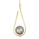 Ver imagem 1 de Lustre Pendente On Drop - Dourado com Globo de Vidro Fumê - 4126-14-fu