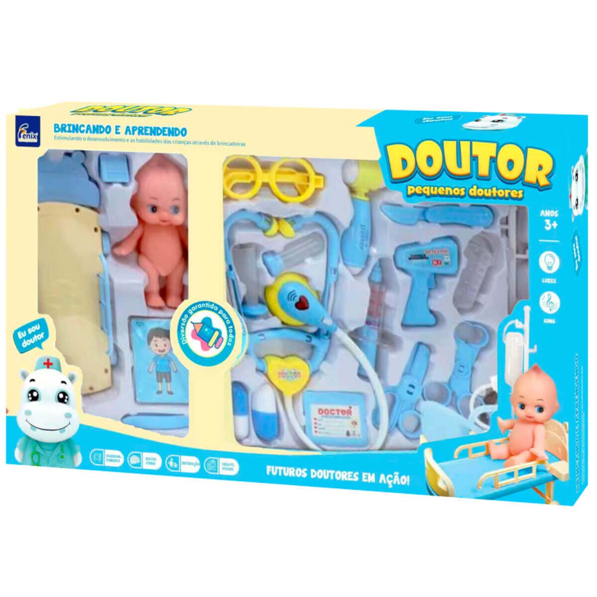 Brinquedo Kit Dentista Infantil Médico Doutor Didático - Azul