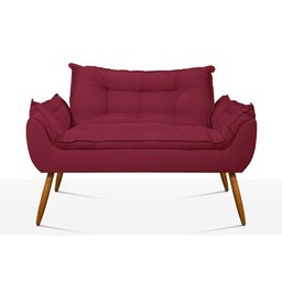 Kit Namoradeira Opala + 2 Poltronas para Sala Balaqui Decor Cor:marsala - 7