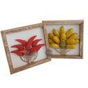 Ver imagem 1 de Kit quadros rústicos decorativo em madeira banana/pimenta artesanal