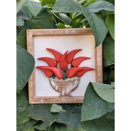 Kit quadros rústicos decorativo em madeira banana/pimenta artesanal - 4