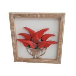 Kit quadros rústicos decorativo em madeira banana/pimenta artesanal - 2