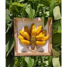 Kit quadros rústicos decorativo em madeira banana/pimenta artesanal - 5