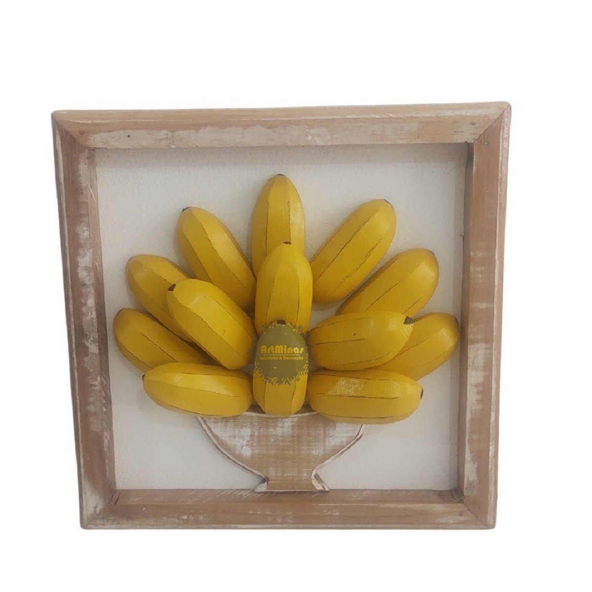 Kit quadros rústicos decorativo em madeira banana/pimenta artesanal - 3