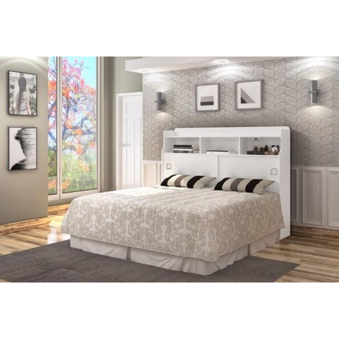 Cabeceira Jessica Box Casal com 2 Portas Branco