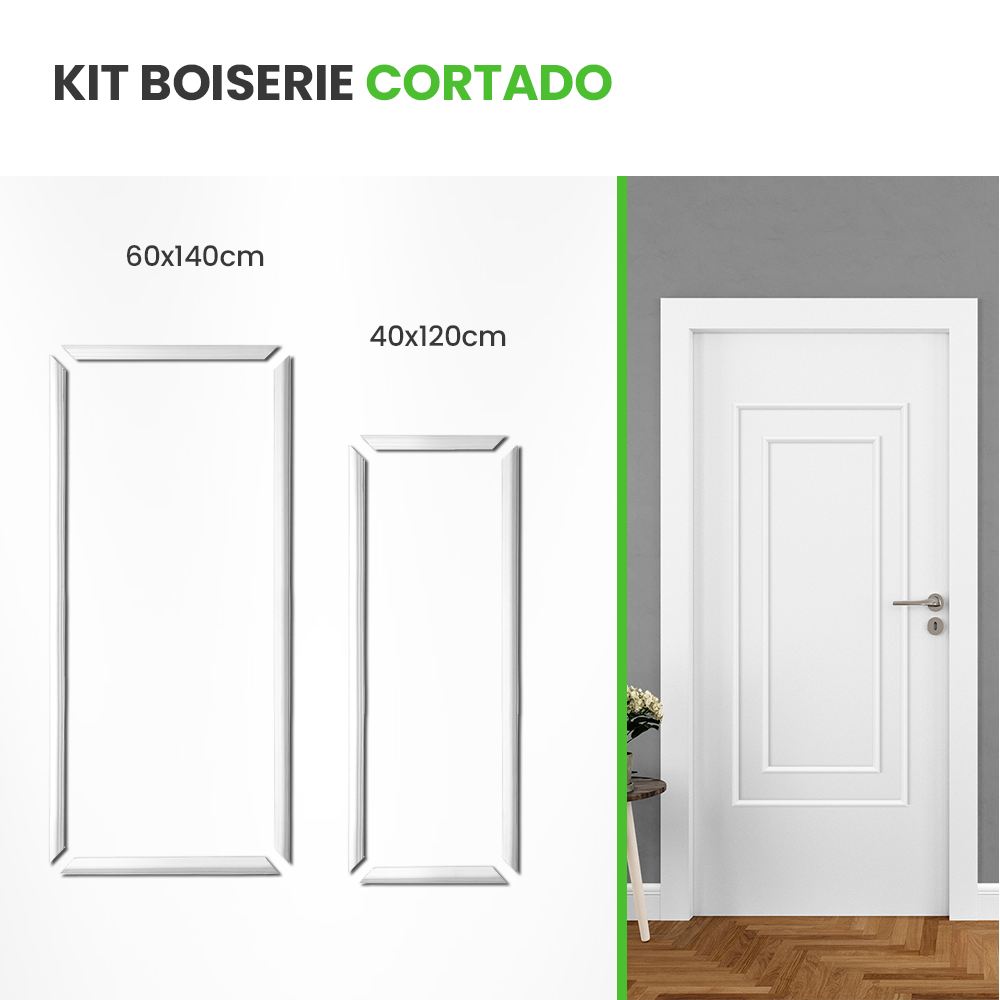 Rodameio Boiserie Adesivo Kit Cortado Porta 60x140 E 40x120 - 2