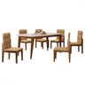 Mesa de Jantar 6 Lugares Zyra com Vidro Cinamomo/off White - Panorama Móveis - 3