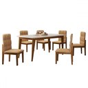 Ver imagem 3 de Mesa de Jantar 6 Lugares Zyra com Vidro Cinamomo/off White - Panorama Móveis