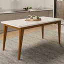 Ver imagem 6 de Mesa de Jantar 6 Lugares Zyra com Vidro Cinamomo/off White - Panorama Móveis