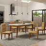 Mesa de Jantar 6 Lugares Zyra com Vidro Cinamomo/off White - Panorama Móveis - 2