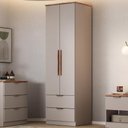 Ver imagem 1 de Guarda Roupa Solteiro 2 Portas Milan Carraro Avelã