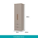 Ver imagem 4 de Guarda Roupa Solteiro 2 Portas Milan Carraro Avelã