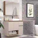 Ver imagem 1 de Gabinete de Banheiro 80cm Aurora com Espelheira e Cuba