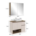 Ver imagem 4 de Gabinete de Banheiro com Espelheira e Cuba 80cm Aurora Yescasa Bege/Mel/Arenas