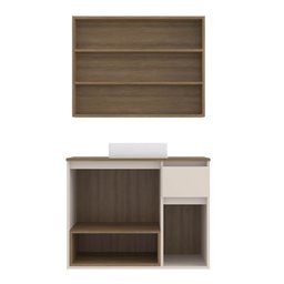 Gabinete de Banheiro 80cm Aurora com Espelheira e Cuba - 5