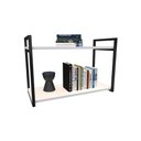 Ver imagem 2 de Nicho Industrial 2 Prateleiras Bahamas Ferro Preto Tampo Branco 60cm