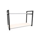 Ver imagem 1 de Nicho Industrial 2 Prateleiras Bahamas Ferro Preto Tampo Branco 60cm
