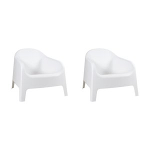 Kit 2 Cadeiras Poltrona para Jardim Varanda Skarpo Branco