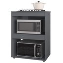 Ver imagem 1 de Balcão para Cooktop e Forno Microondas 75cm Adriana Cinza - AJL Móveis