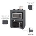 Ver imagem 5 de Balcão para Cooktop e Forno Microondas 75cm Adriana Cinza - AJL Móveis