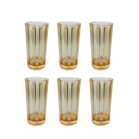 Conjunto 6 Copos de Acrílico Âmbar 17,5cm Rjw0017 Btc
