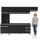 Ver imagem 5 de Cozinha Modulada 4 Peças Balcão com Tampo 160cm Andréia Preto - AJL Móveis