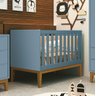 Berço Americano Classic New Azul Fosco com Madeira - MoveisAqui - 2