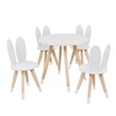 Ver imagem 2 de Conjunto Coelho Mesa 4 Cadeiras Infantil Pintura PU:Branco