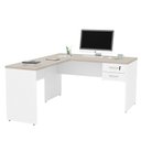 Ver imagem 3 de Mesa de Canto em L para Escritório Escrivaninha com Gaveteiro 1.20x1.50 Netmobil- Dubai/branco